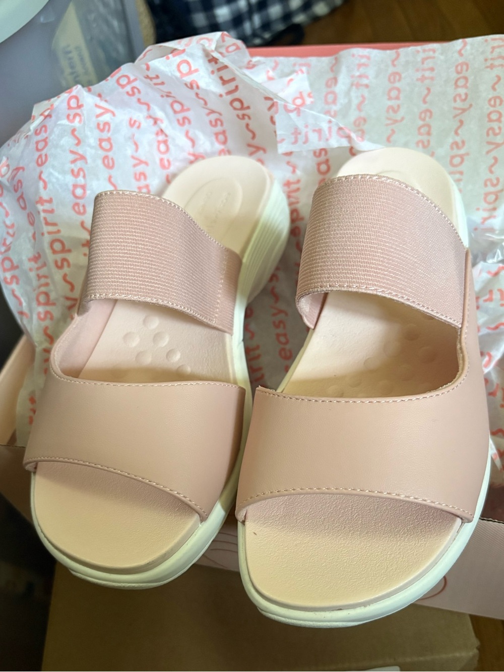 Easy Spirit Women's Knit Slip-On Mules in Light Pink NIB